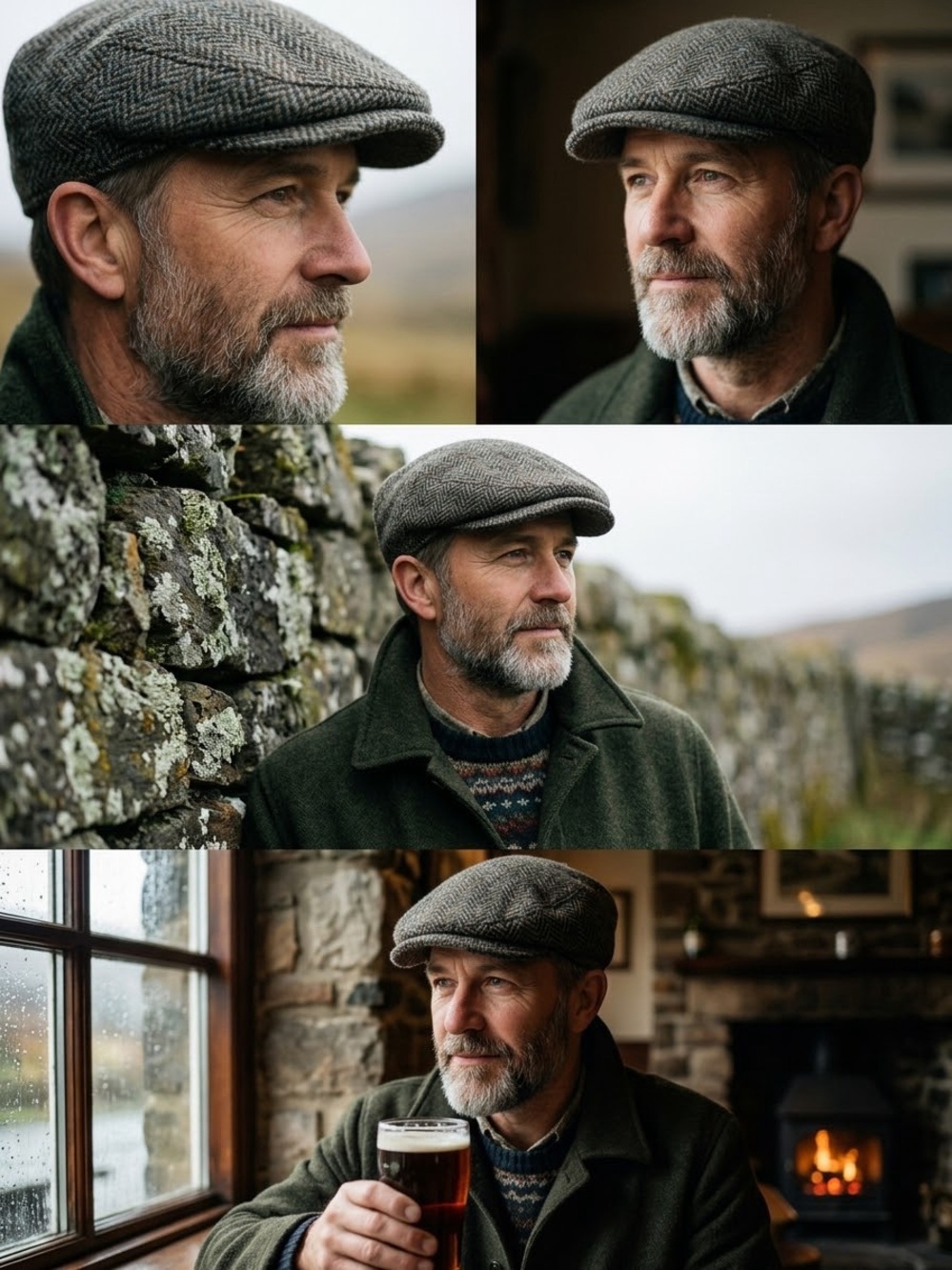Harris Tweed Glencroft Country Wear Wool Hat 100% pure wool Size L